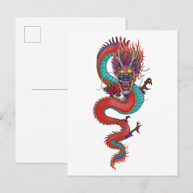 Ancient Chinese dragon  illustration Postcard (Front/Back)