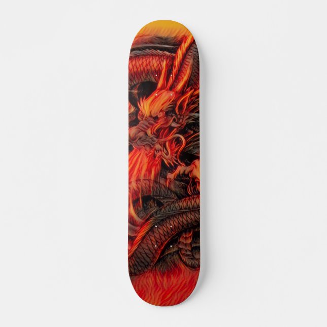 Ancient Chinese Fire Dragon Custom Pro Park Board Skateboard (Front)