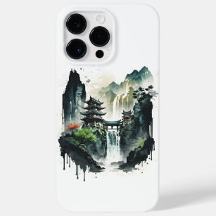 Ancient Chinese Ink Landscape with Waterfall Case-Mate iPhone 14 Pro Max Case