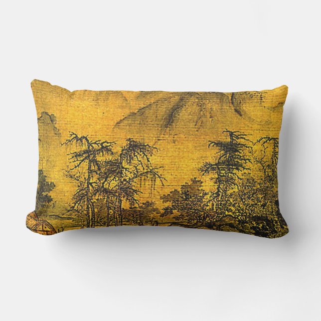 Ancient Chinese Landscape Outdoor Pillow (Front)