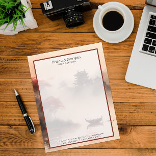 Ancient Chinese Painting style Custom Letterhead
