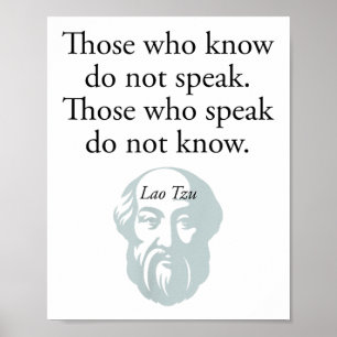 Ancient Chinese Philosophy Laozi Quote Dao De Jing Poster