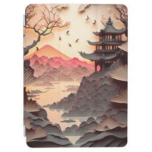 Ancient Chinese Scene Paper Cut Brown  iPad Air Cover