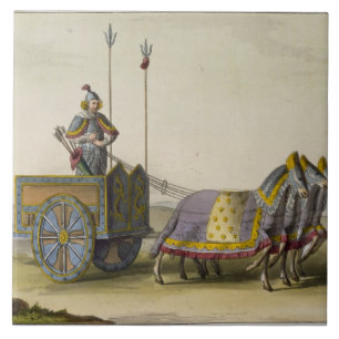 Ancient Chinese War Chariot, from 'Le Costume Anci Ceramic Tile
