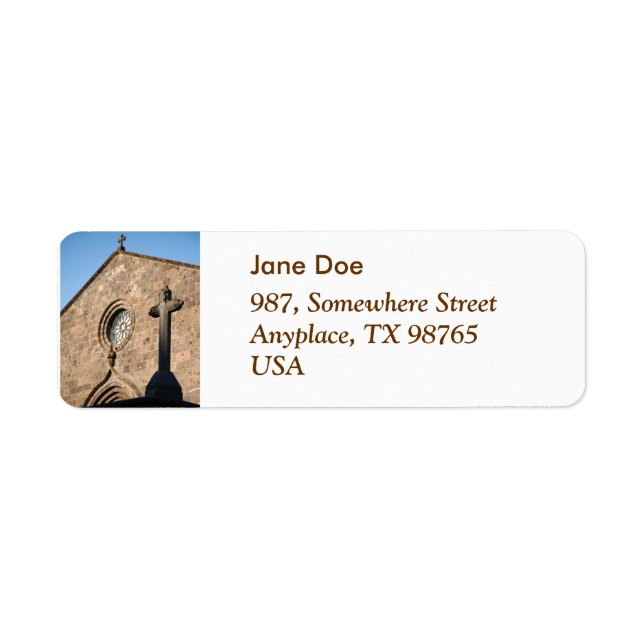 Ancient church return address label (Front)