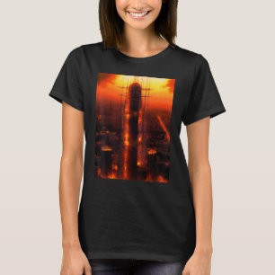 Ancient city artwork red sky T-Shirt