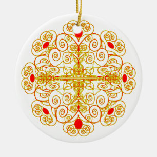 ancient clock ceramic ornament