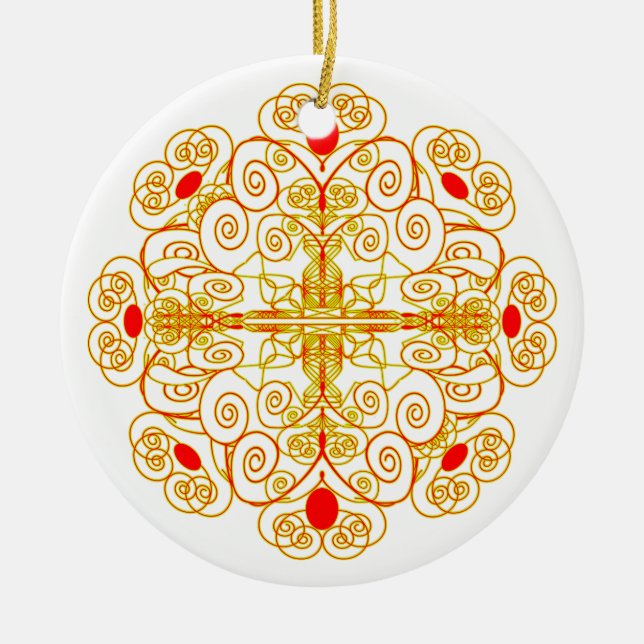 ancient clock ceramic ornament (Front)