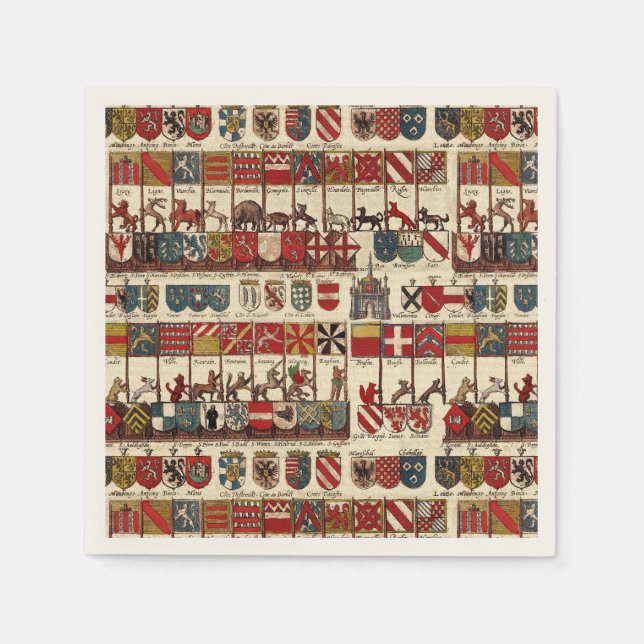 Ancient Coats of Arms Heraldry of Wallonia Napkin (Front)