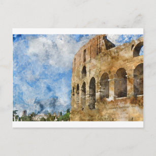 Ancient Colosseum in Rome Italy Postcard