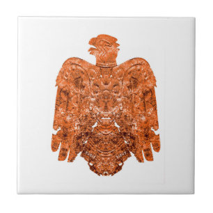 Ancient Copper Peoria Falcon Art  Ceramic Tile