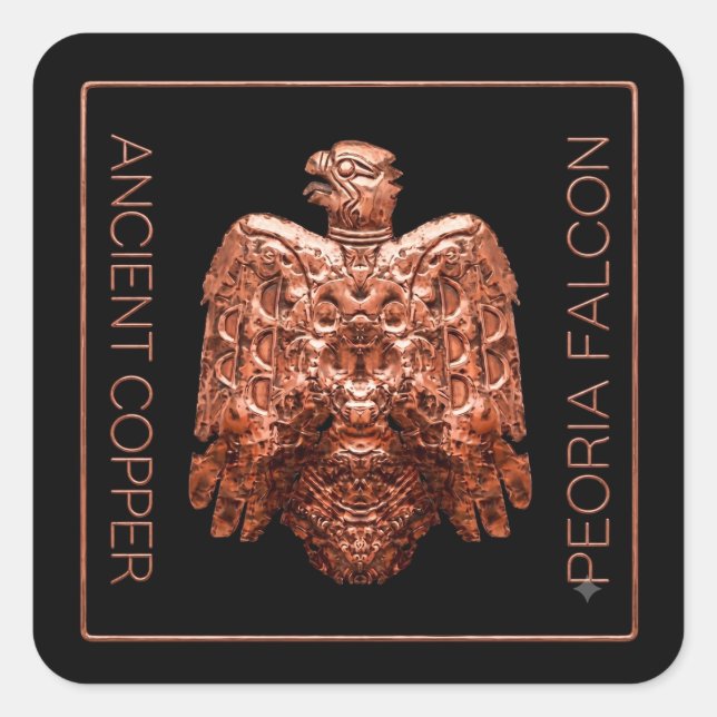 Ancient Copper Peoria Falcon Restored Card Square Sticker (Front)