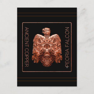 Ancient Copper Peoria Falcon Restored postcard