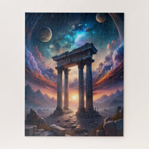 Ancient Cosmic Temple – Fantasy Galaxy Ruins  Jigsaw Puzzle