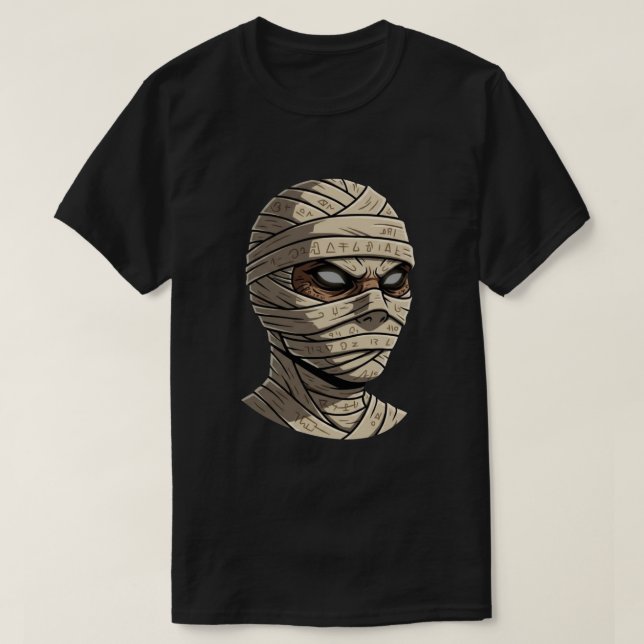 Ancient Cursed Mummy - Mystical Hieroglyphic Wraps T-Shirt (Design Front)