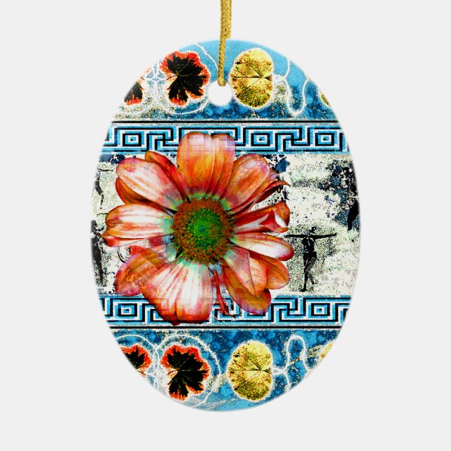 Ancient Dance Ceramic Tree Decoration (Front)