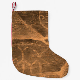 ancient design on the cave wall. history of antiqu small christmas stocking
