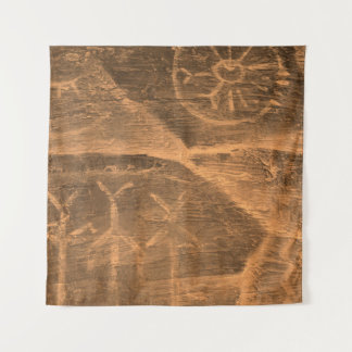 ancient design on the cave wall. history of antiqu tapestry