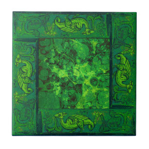 Ancient Designs In Emerald Third Of Four Ceramic Tile