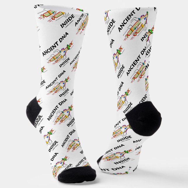 Ancient DNA Inside DNA Replication Humour Socks (Angled)