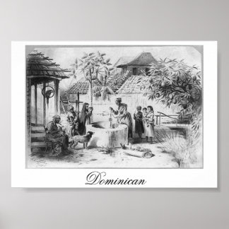 Ancient Dominican Republic Painting circa 1871 Poster