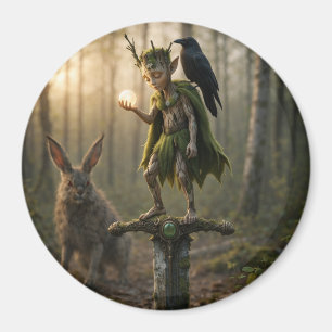 Ancient Druid Bard Fae Pixie with Pearl Magnet