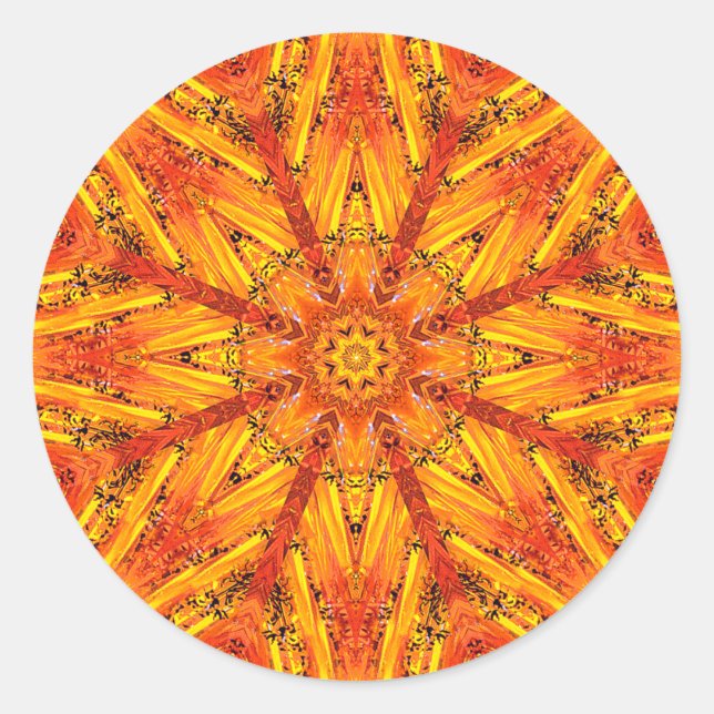 Ancient Echoes Crystal Mandala Classic Round Sticker (Front)
