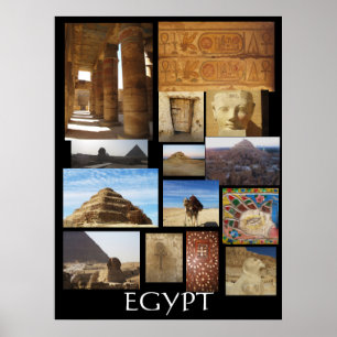 Ancient Egypt Archeology Pyramids Statues Poster