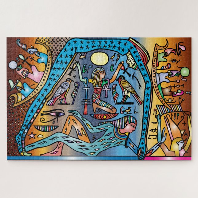 Ancient Egypt Art God Geb Supports Nut in Heaven Jigsaw Puzzle (Horizontal)