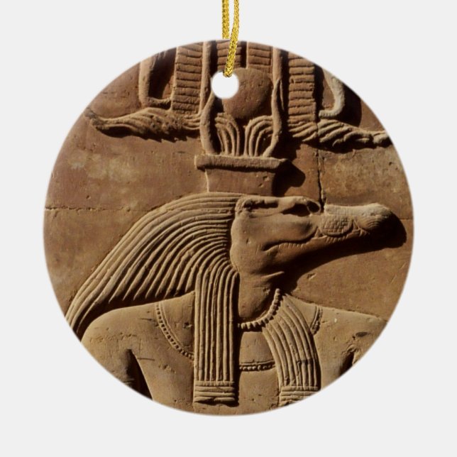 Ancient Egypt Art: Sobek Hieroglyphics Ornament (Front)