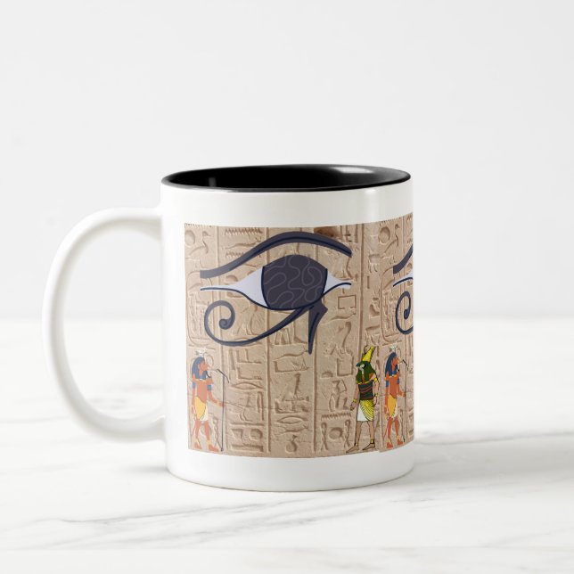 ancient Egypt art Two-Tone Coffee Mug (Left)