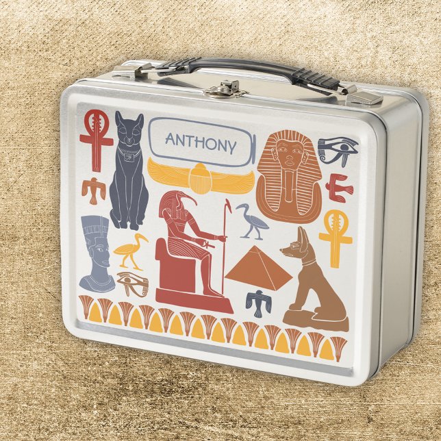 Ancient Egypt Egyptian Graphics Collage Metal Lunch Box (Creator Uploaded)