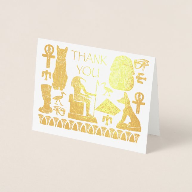 Ancient Egypt Egyptian Graphics Collage Thank You Foil Card (Front)