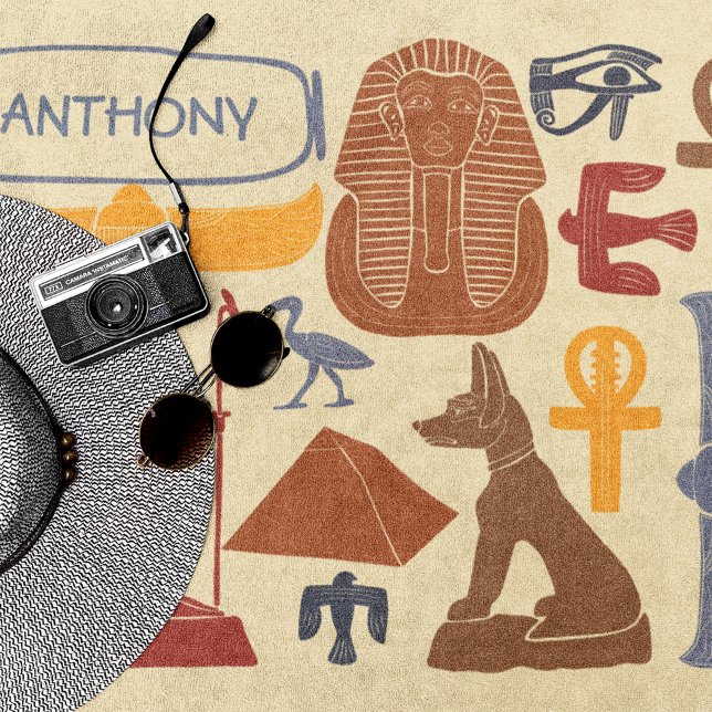 Ancient Egypt Egyptian Graphics Themed Beach Towel (Creator Uploaded)