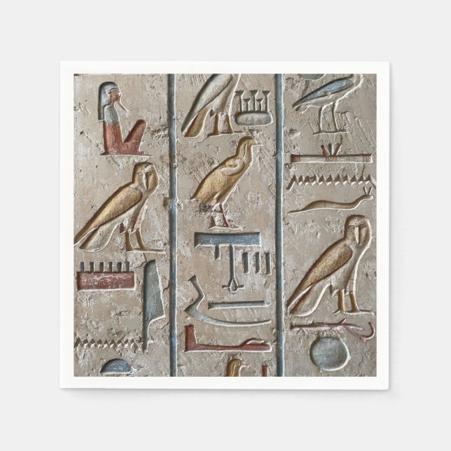 Ancient Egypt Engraved Unique Hieroglyphic Carved  Napkin (Front)