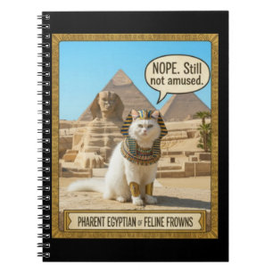 Ancient Egypt Funny Royal Pharaoh White Cat  Notebook
