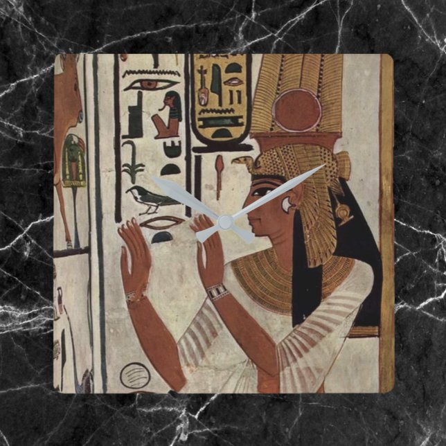 Ancient Egypt Goddess Square Wall Clock (Bookmark my store! https://www.zazzle.com/store/capricepetit)