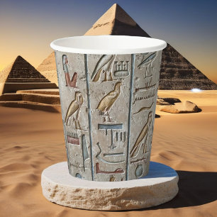 Ancient Egypt Hieroglyphic Engraved Unique Gift Paper Cups
