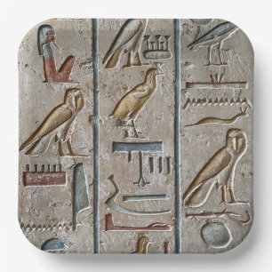 Ancient Egypt Hieroglyphic Engraved Unique Gift Paper Plate
