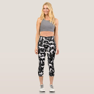 Ancient Egypt Hieroglyphic Symbol Pattern Capri Leggings