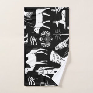 Ancient Egypt Hieroglyphic Symbol Pattern   Hand Towel
