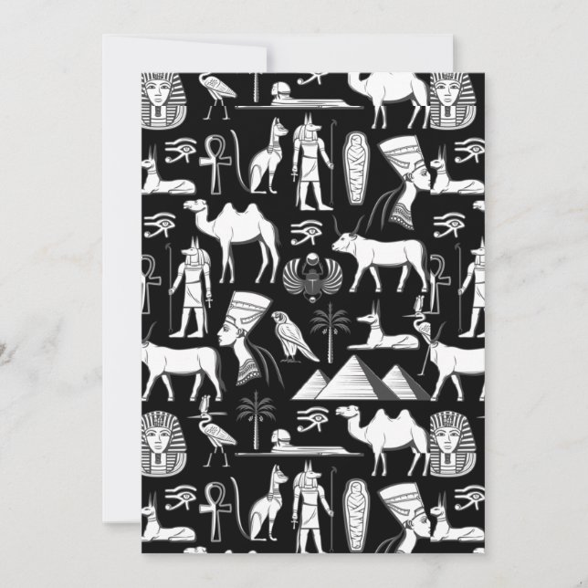 Ancient Egypt Hieroglyphic Symbol Pattern      Holiday Card (Front)
