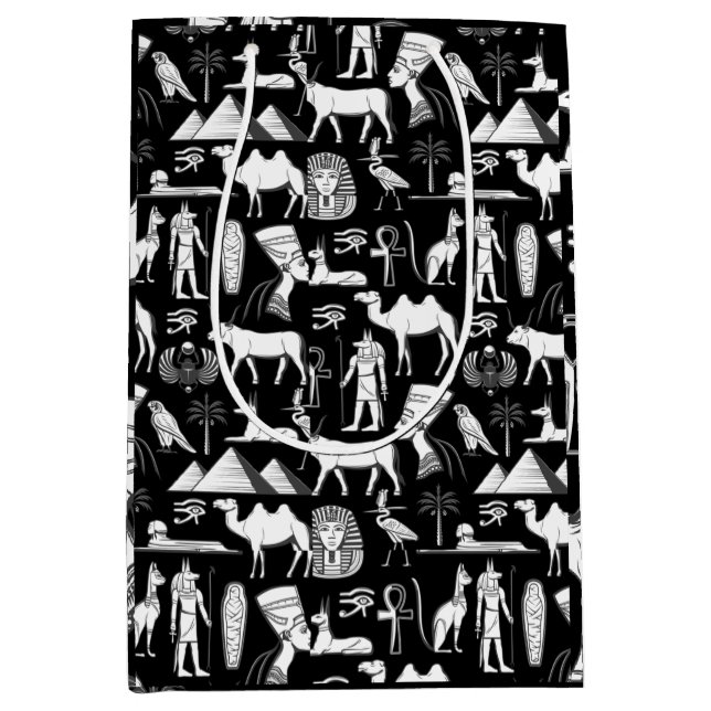 Ancient Egypt Hieroglyphic Symbol Pattern       Medium Gift Bag (Front)