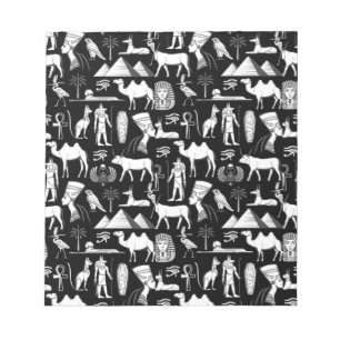 Ancient Egypt Hieroglyphic Symbol Pattern Notepad