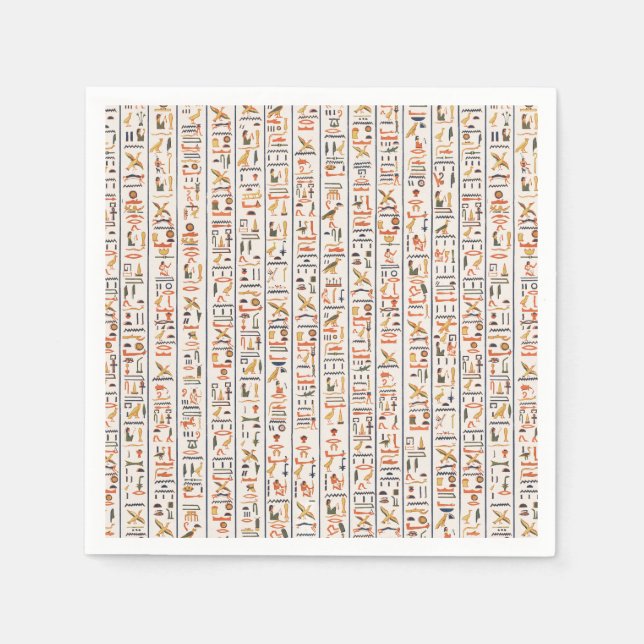 ancient egypt hieroglyphs pattern background histo napkin (Front)