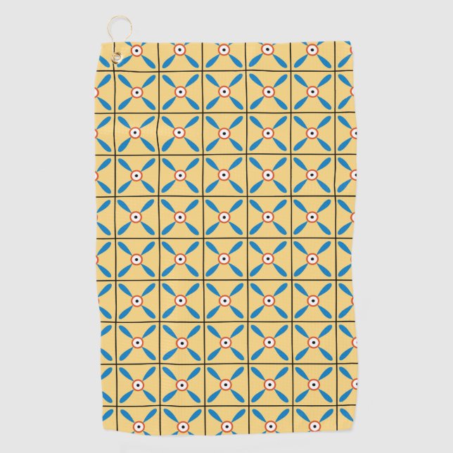 ancient egypt pattern floral geometric background golf towel (Front)