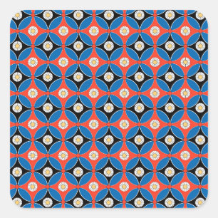 ancient egypt pattern floral geometric background square sticker