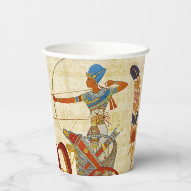 Ancient Egypt Pharaoh Ramesses II Horses papyrus Paper Cups (Back)