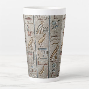 Ancient Egypt Pharaohs Hieroglyphs Engrave Text  Latte Mug