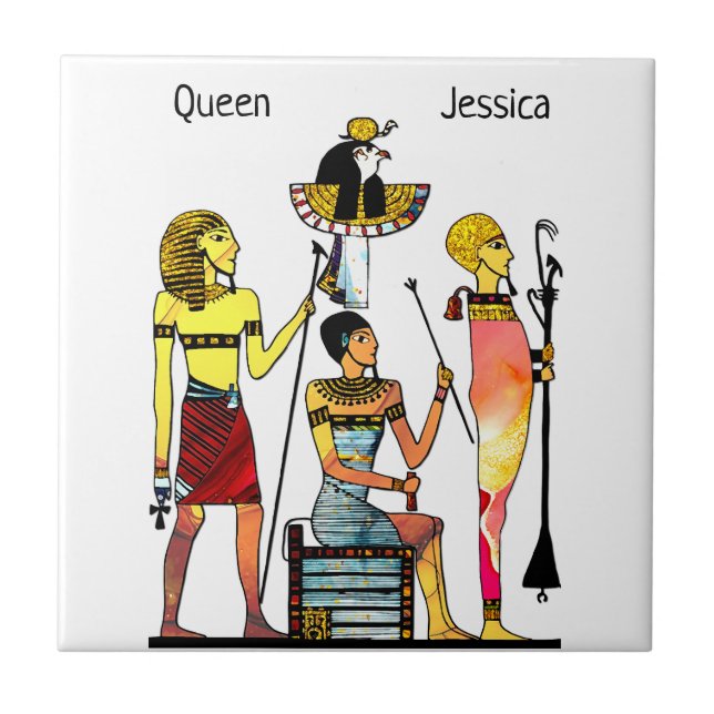 Ancient Egypt Pharaohs Lavish Ormamentation Ceramic Tile (Front)